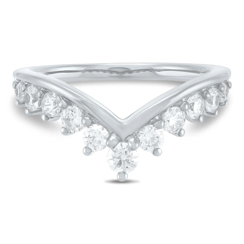 Lab Grown Diamond Contour Band in 14K White Gold &#40;5/8 ct. tw.&#41; – Image 1 of 3