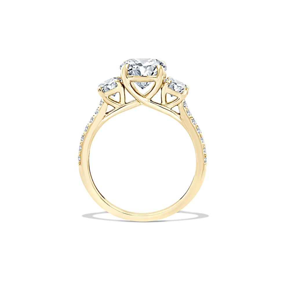 Lab Grown Diamond Three-Stone Engagement Set in 10K Yellow Gold (2 1/2 ct. tw.) – Image 2 of 6