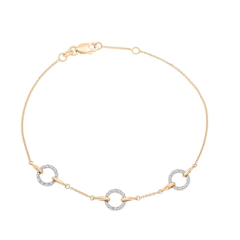 Diamond Circle Chain Bracelet in 10K Yellow Gold &#40;1/7 ct. tw.&#41; – Image 1 of 1