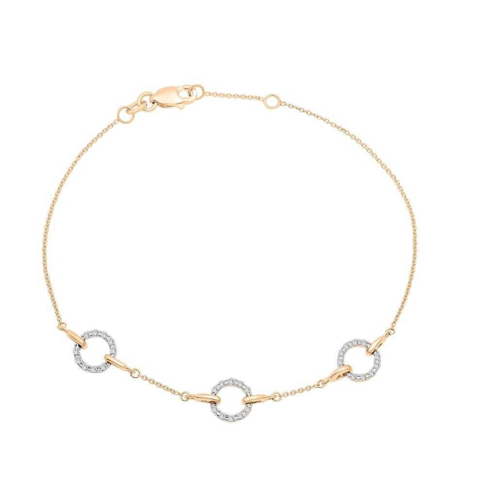 Diamond Circle Chain Bracelet in 10K Yellow Gold (1/7 ct. tw.) – Image 1 of 1
