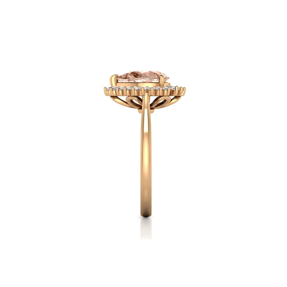 Morganite &amp; Diamond Halo Ring in 10K Rose Gold (1/5 ct. tw.) – Image 3 of 3