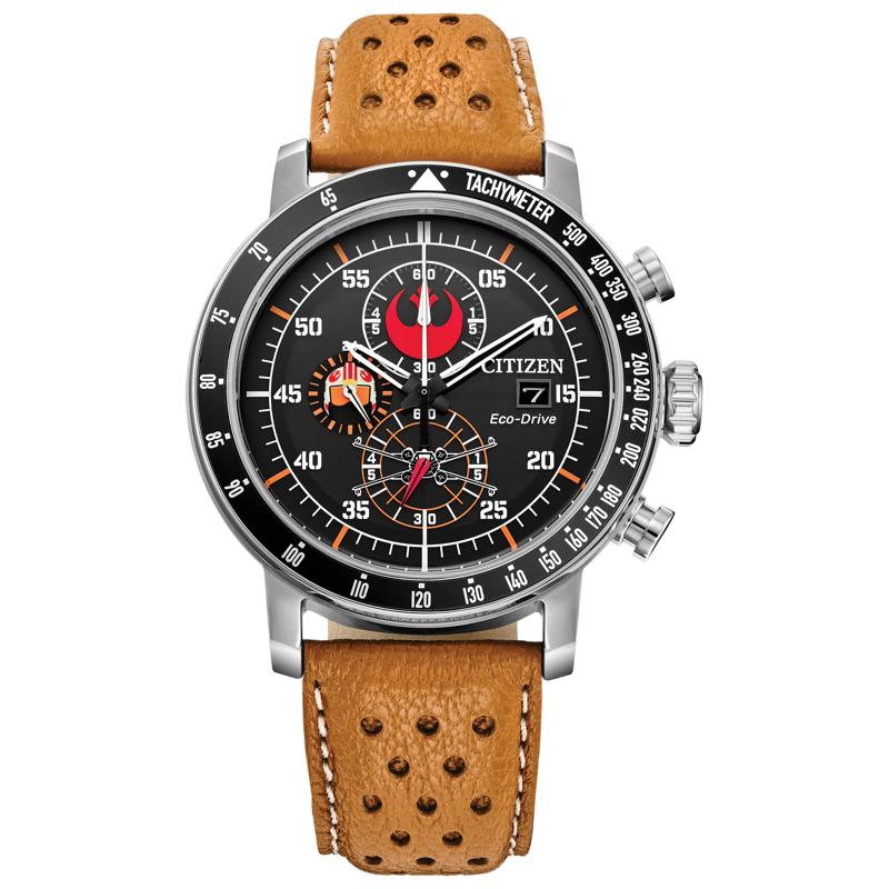 Men&#39;s Star Wars Rebel Pilot Watch in Brown Leather and Stainless Steel, 44MM – Image 1 of 4