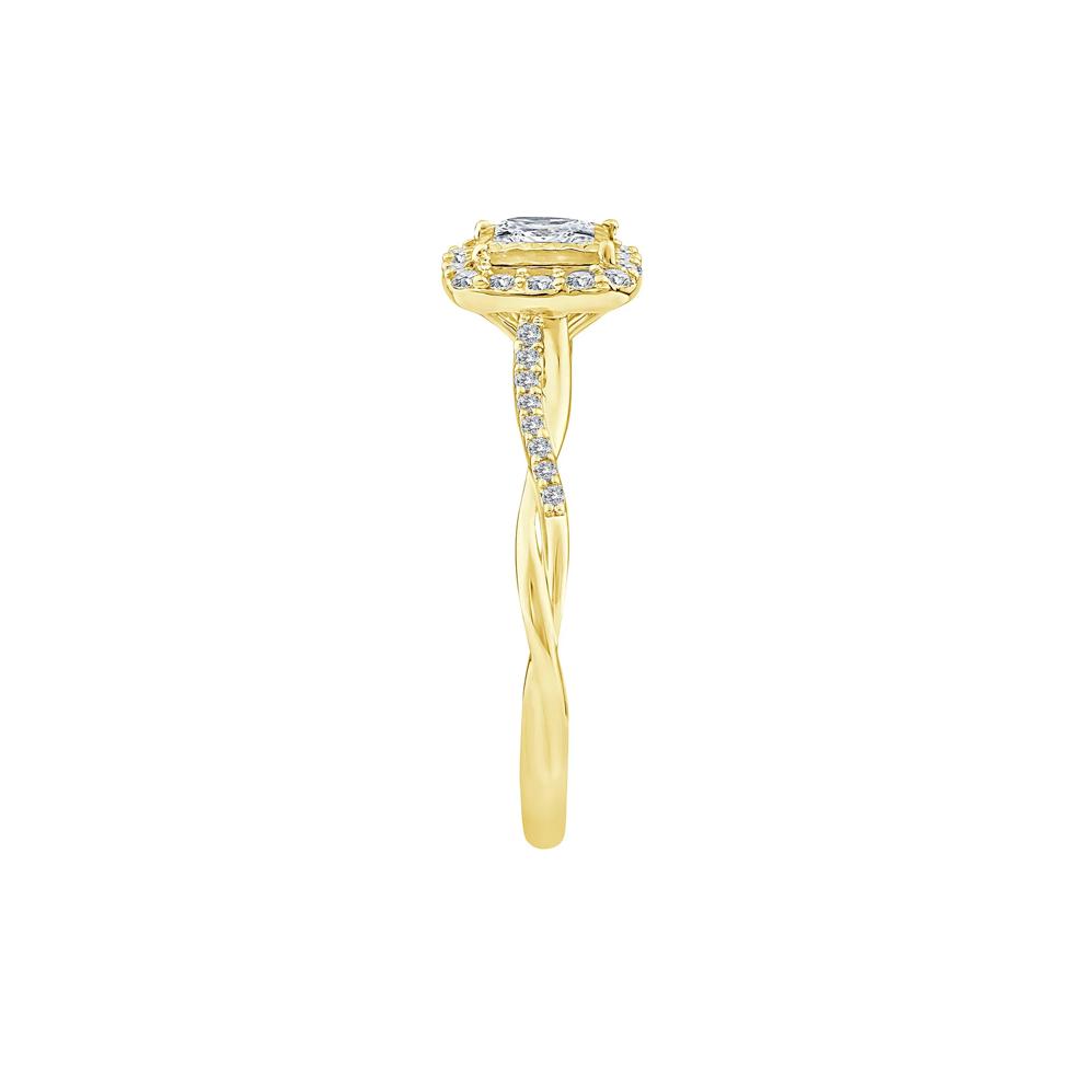 Lab Grown Diamond Princess-Cut Halo Promise Ring in 10K Yellow Gold (1/2 ct. tw.) – Image 3 of 3