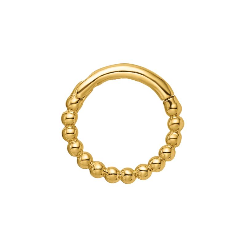 Beaded Cartilage Ring in 14K Yellow Gold, 14 Gauge – Image 2 of 3