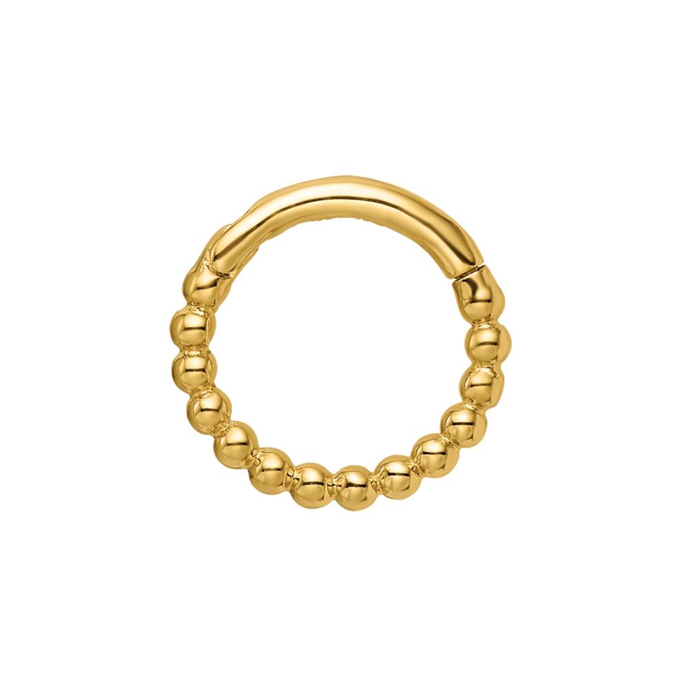 Beaded Cartilage Ring in 14K Yellow Gold, 14 Gauge – Image 2 of 3
