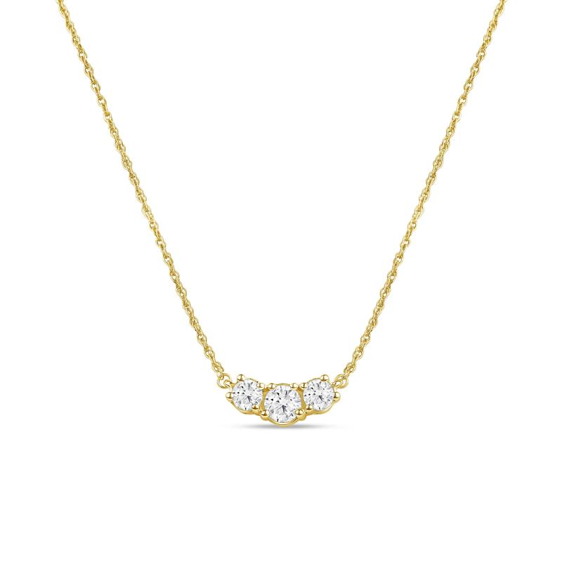 Lab Grown Diamond Three-Stone Necklace in 14K Yellow Gold &#40;1 ct. tw.&#41; – Image 1 of 3