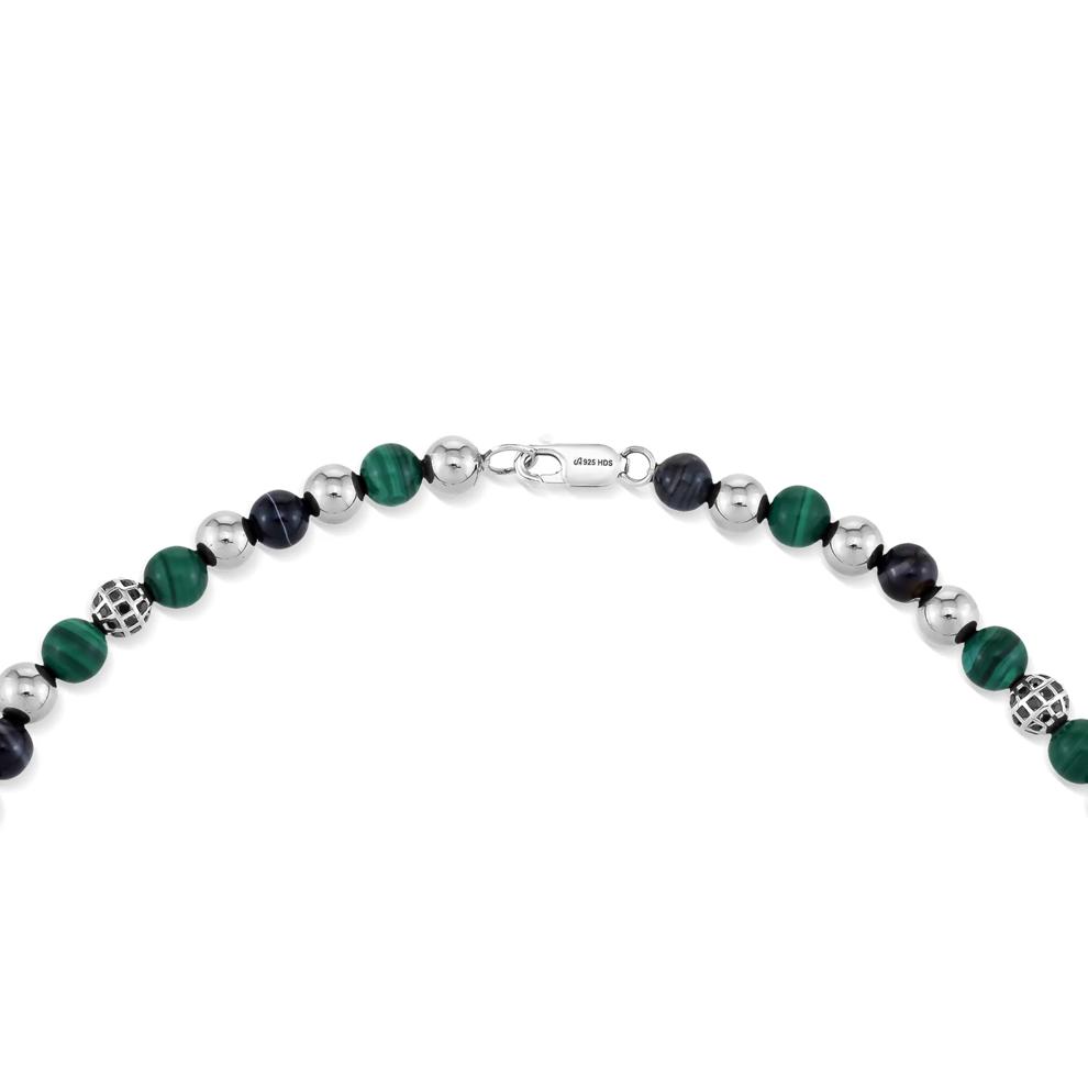 Men's Black Diamond &amp; Mixed Beads Beaded Chain Necklace in Sterling Silver, 20" (2 7/8 ct. tw.) – Image 2 of 4