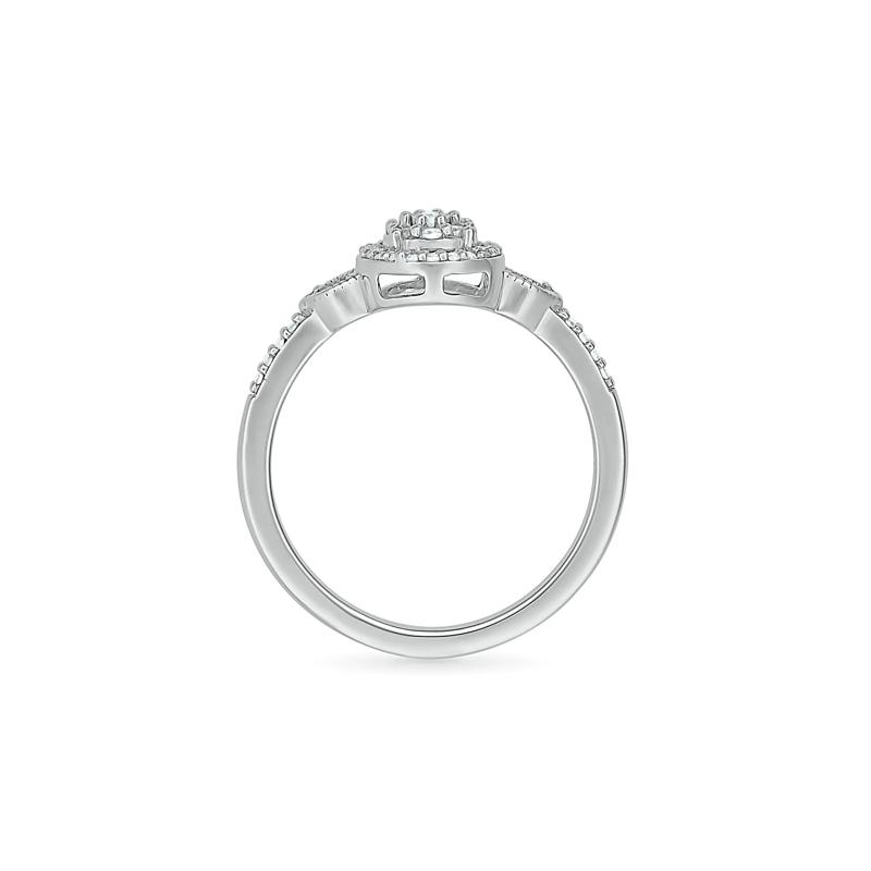 Diamond Halo Promise Ring in Sterling Silver &#40;1/7 ct. tw.&#41; – Image 2 of 5