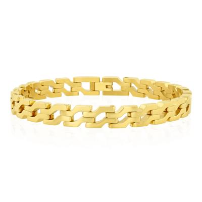 Yellow Ion-Plated High Polish S-Link Bracelet, 8.5" in Stainless Steel