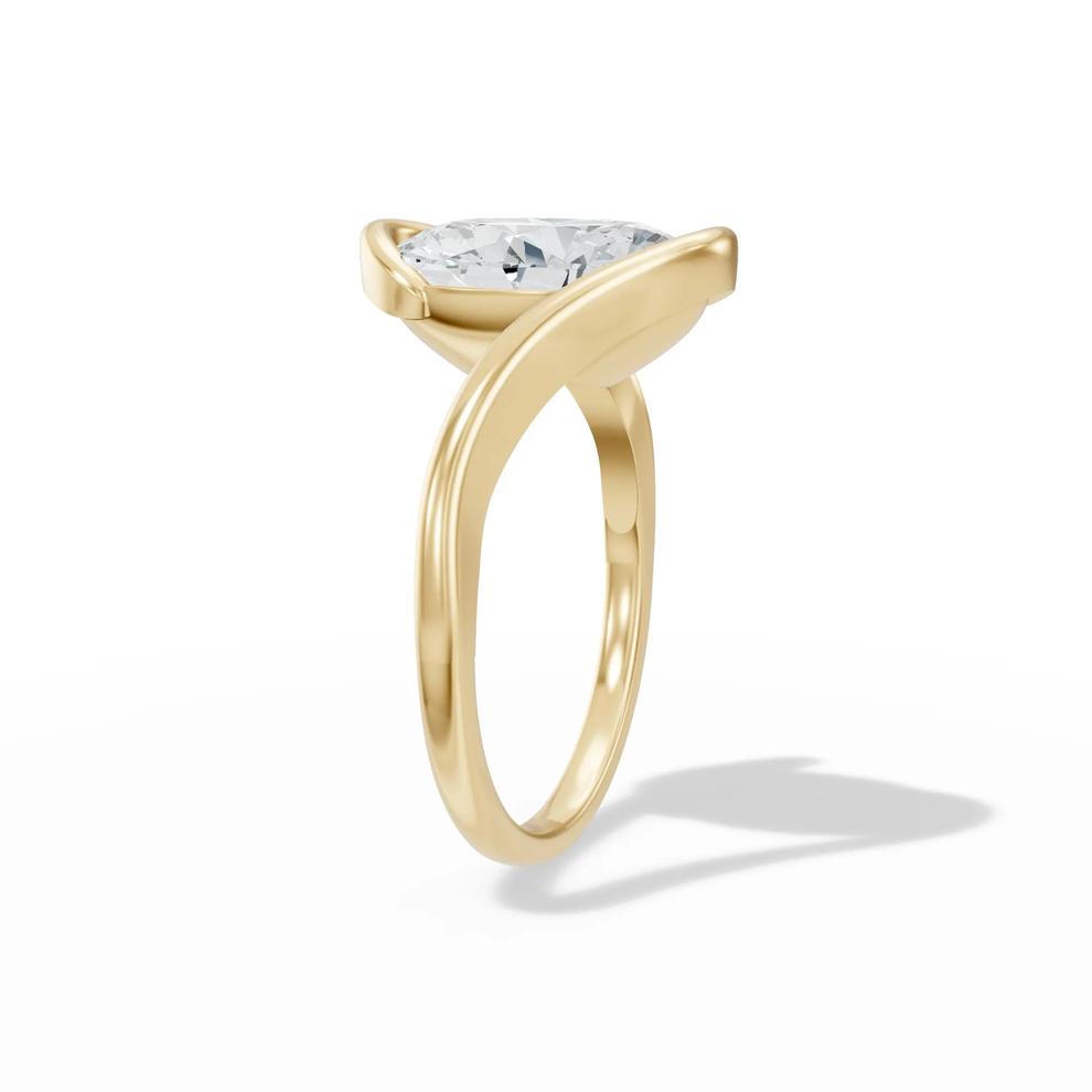 Lab Grown Diamond Oval Solitaire Engagement Ring in 18K Yellow Gold (4 ct.) – Image 3 of 4