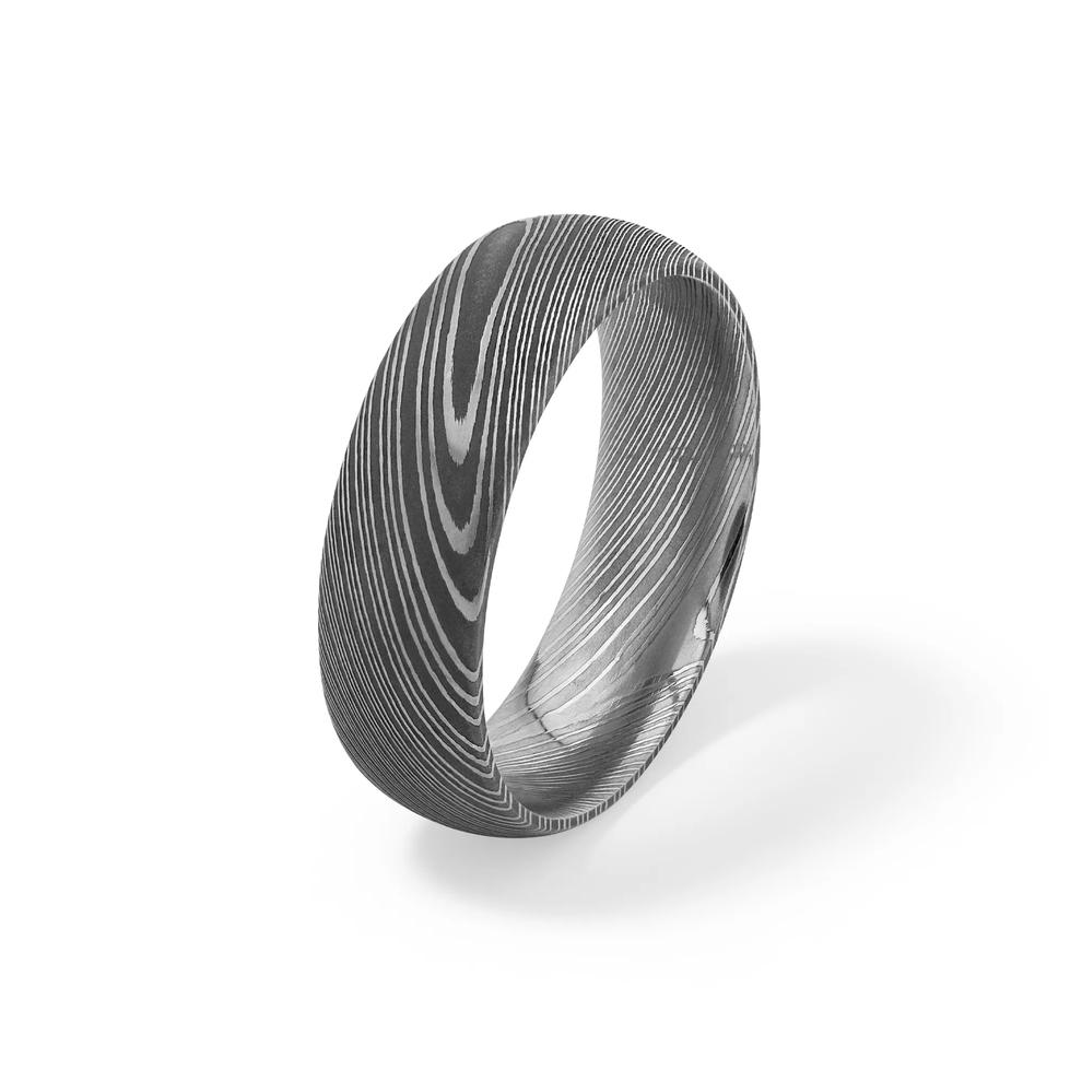Men&rsquo;s Damascus Steel Wedding Band, 7mm – Image 4 of 4