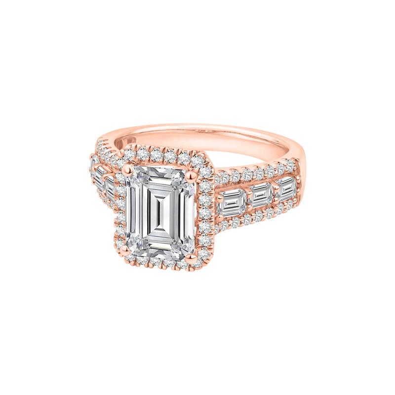 Lab Grown Diamond Emerald-Cut Ring in 14K Rose Gold (4 1/4 ct. tw.) – Image 3 of 3
