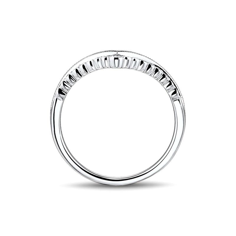 1/5 ct. tw. Diamond Contour Band in 14K White Gold – Image 2 of 2