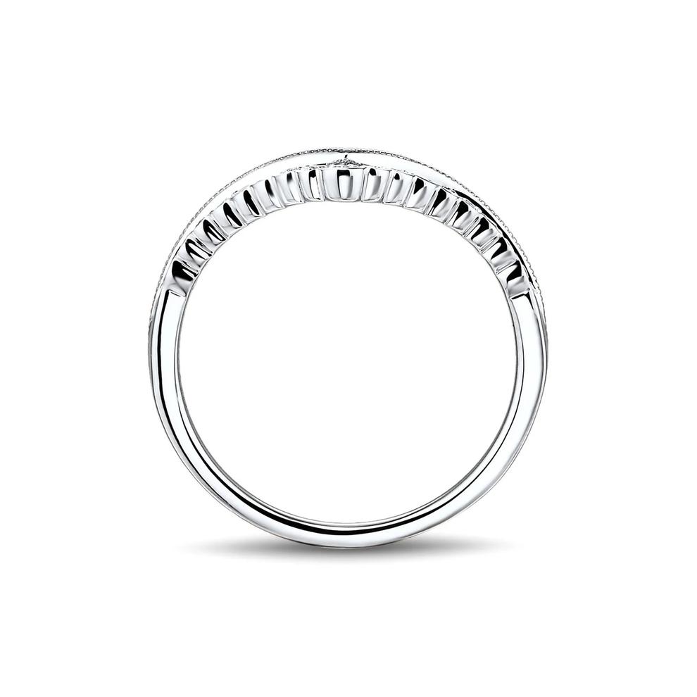 1/5 ct. tw. Diamond Contour Band in 14K White Gold – Image 2 of 2