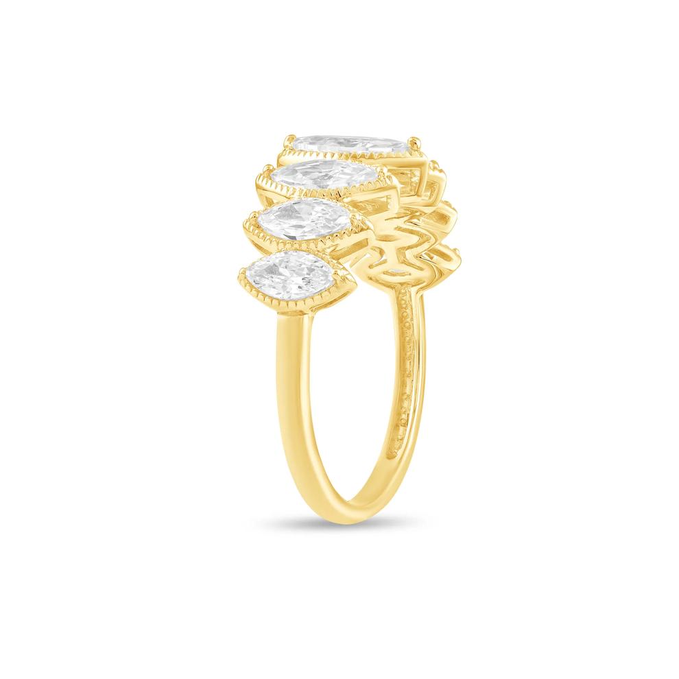 Lab Grown Diamond Marquise Seven-Stone Band in 10K Yellow Gold (2 ct. tw.) – Image 3 of 4