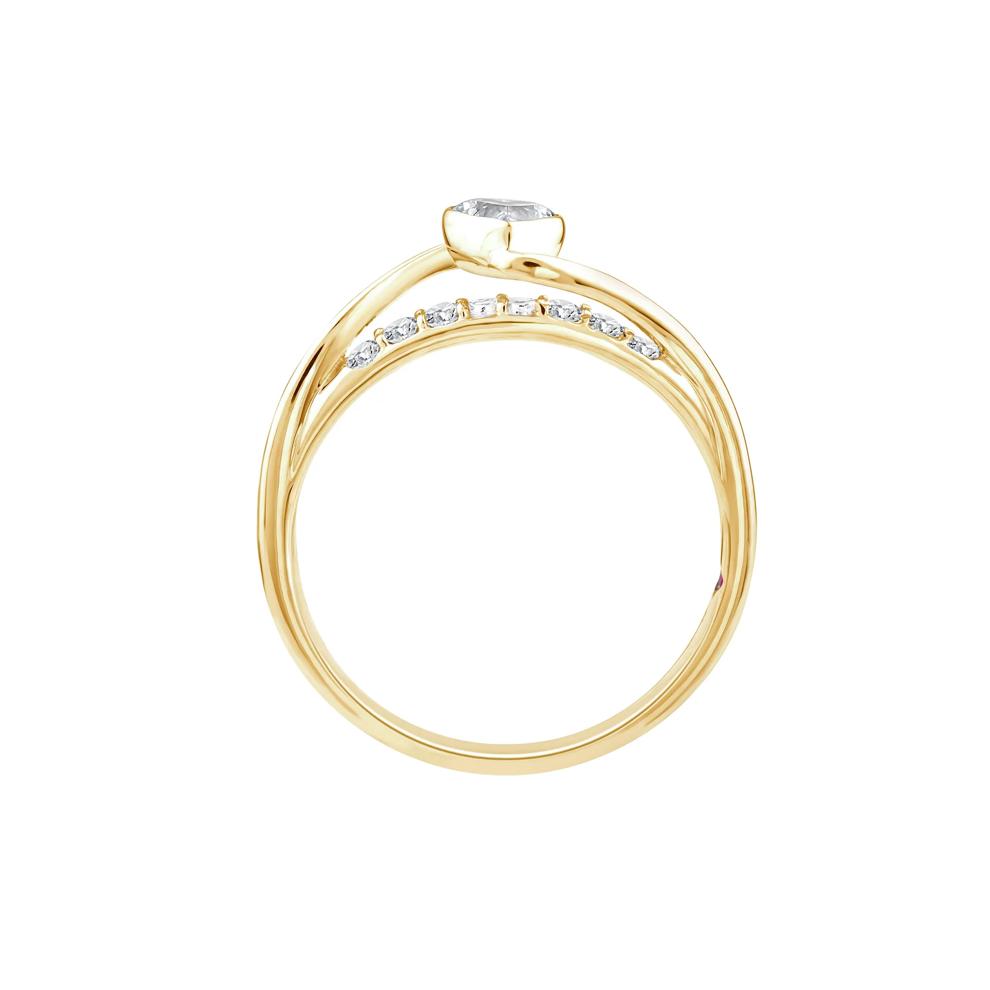 Diamond Heart Promise Ring in 10K Yelllow Gold (3/8 ct. tw.) – Image 2 of 3