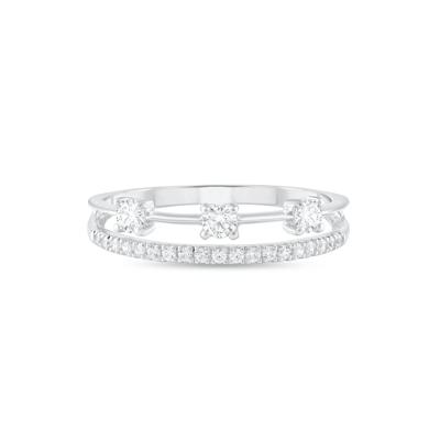 Diamond Double Row Ring in Sterling Silver (1/3 ct. tw.)