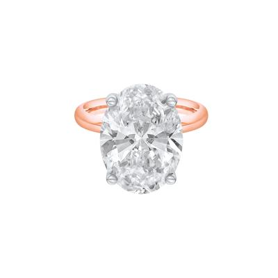 Lab Grown Diamond Oval Solitaire Ring in 14K Rose & White Gold (10 ct.)