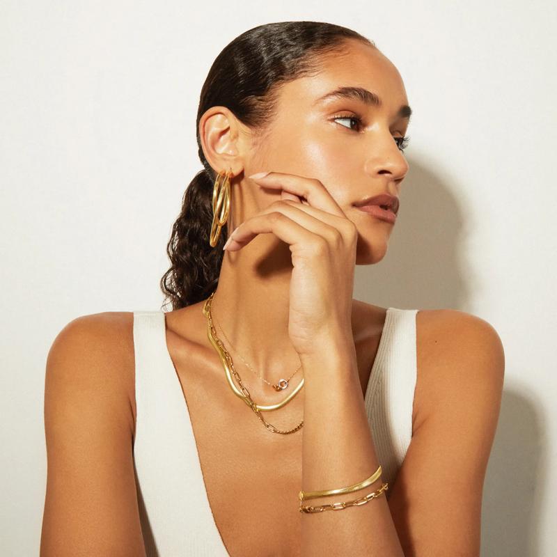 Snake Chain Bracelet in Vermeil, 7.5&quot; – Image 6 of 6