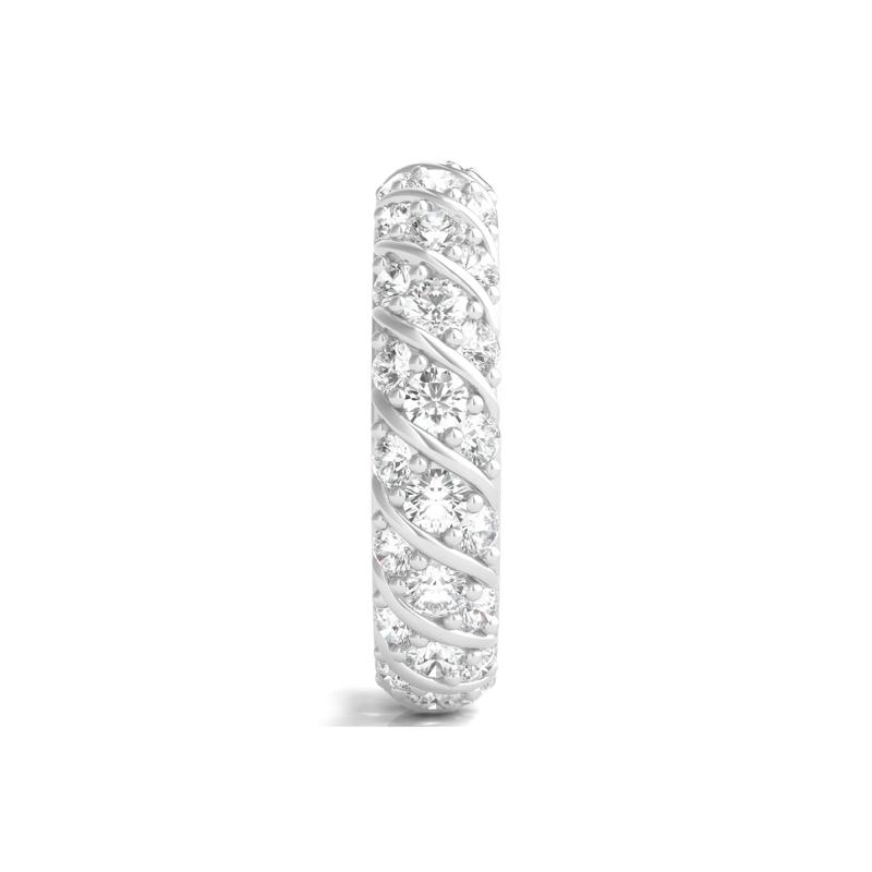 Round-Cut Rolling Pave Lab Grown Diamond Eternity Band in 14k Yellow Gold &#40;2 1/2 ct. tw.&#41; – Image 3 of 3
