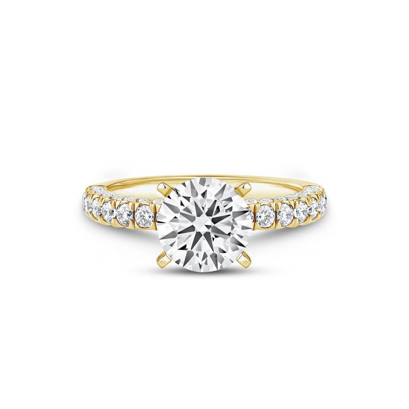 3/4 ct. tw. Round Lab Grown Diamond Semi-Mount Engagement Ring in 14k Yellow Gold &#40;Setting Only&#41; – Image 1 of 6