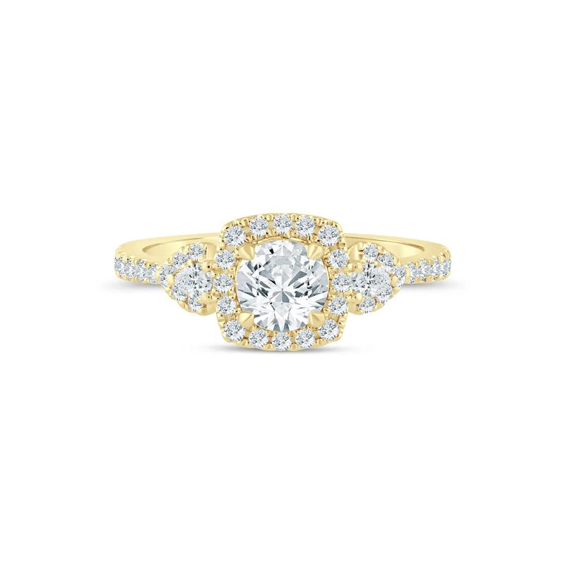 Lab Grown Diamond Round Engagement Ring in 14K Yellow Gold (1 ct. tw.) – Image 1 of 3