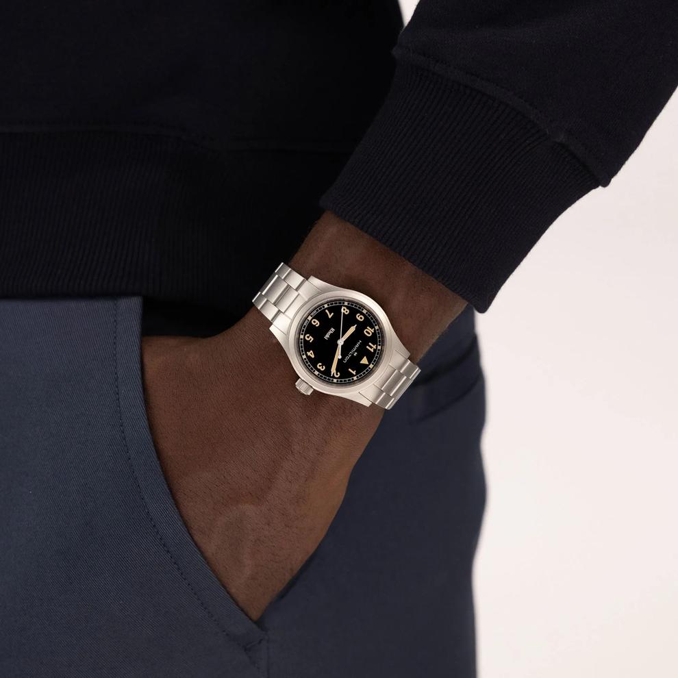 Khaki Field Quartz Watch with Stainless Steel Bracelet – Image 4 of 4