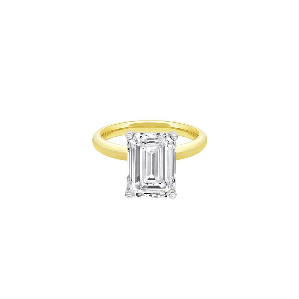 Lab Grown Diamond Emerald-Cut Solitaire Ring in 14K Yellow &amp; White Gold (5 ct.) – Image 1 of 4