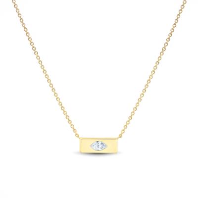 Lab Grown Diamond Marquise Bar Necklace in Vermeil (1/4 ct. tw.)