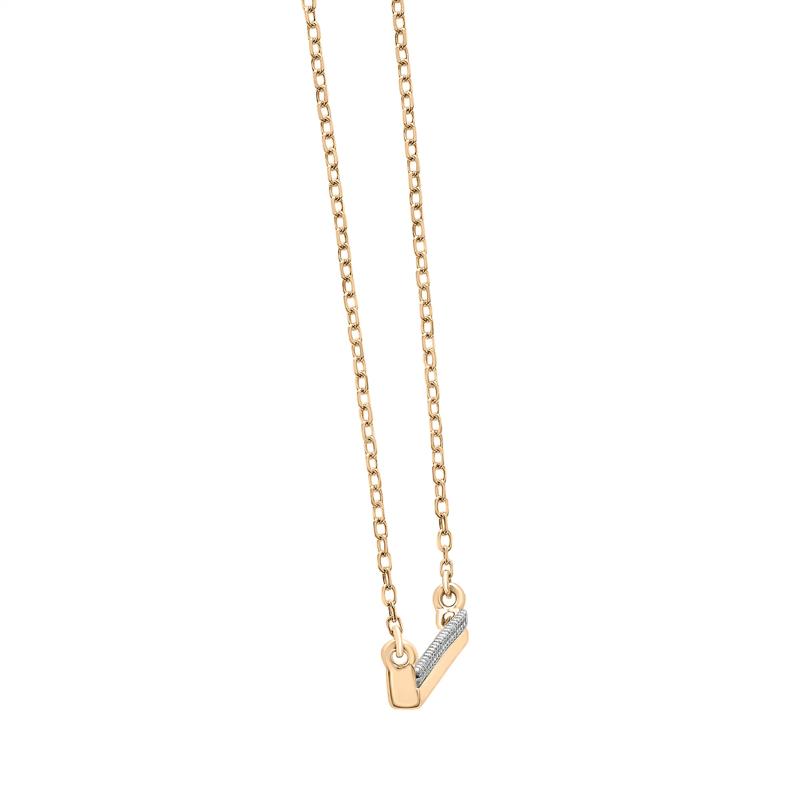 Diamond Horizontal Bar Necklace in 14K Yellow Gold &#40;1/10 ct. tw.&#41; – Image 3 of 6