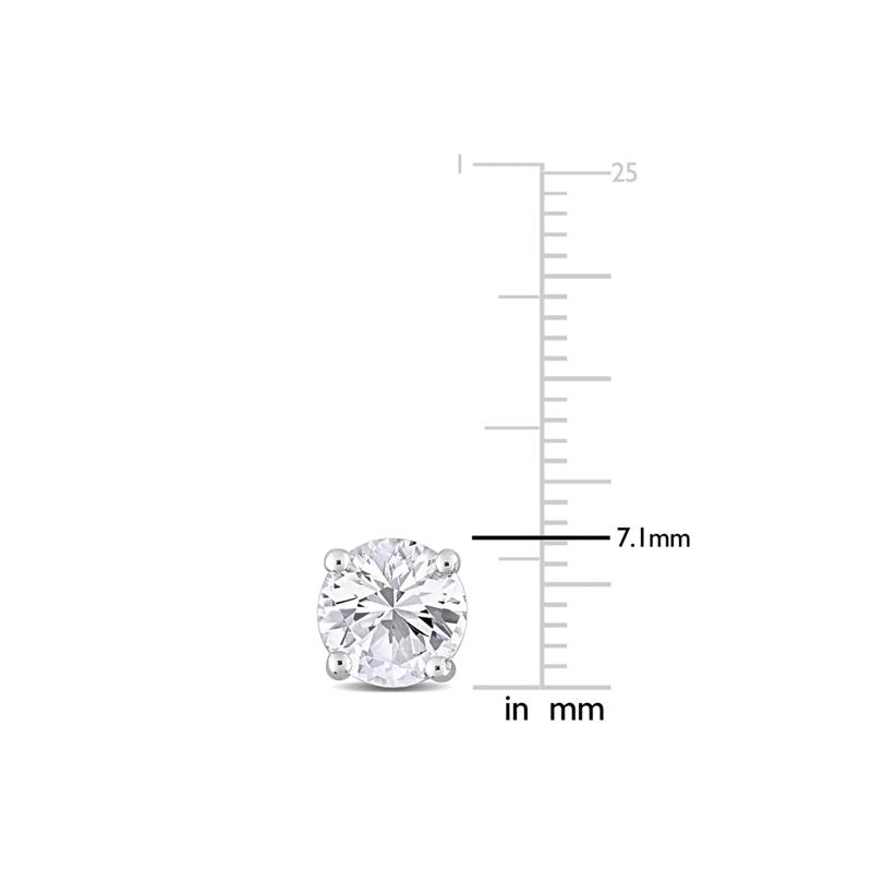 Lab Created White Sapphire Stud Earrings with Heart Baskets in Sterling Silver – Image 2 of 3