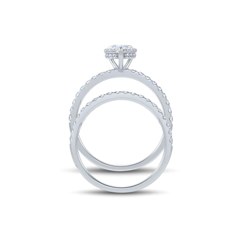 1 ct. tw. Diamond Pear-Shaped Engagement Set in 14K White Gold – Image 2 of 5