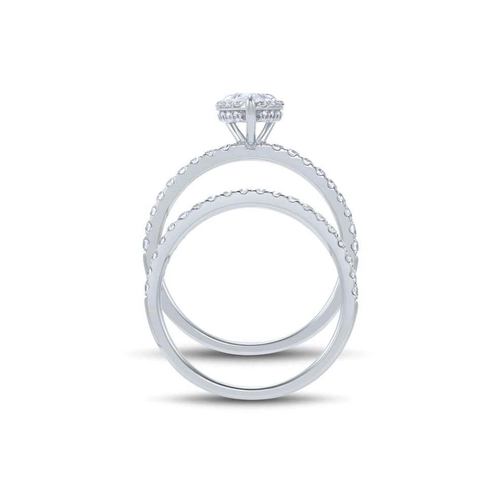 1 ct. tw. Diamond Pear-Shaped Engagement Set in 14K White Gold – Image 2 of 5