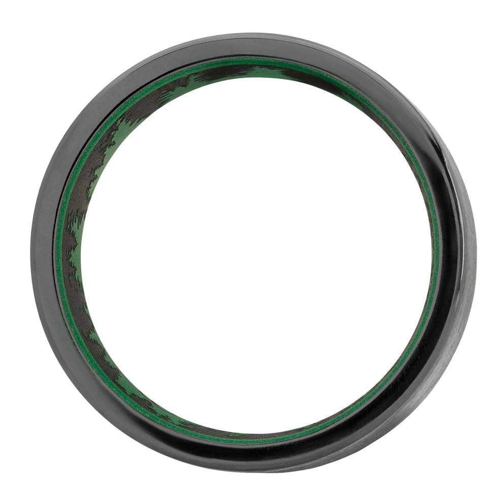 Men's Flat Band with Tree Sleeve in Zirconium, 8MM – Image 2 of 3