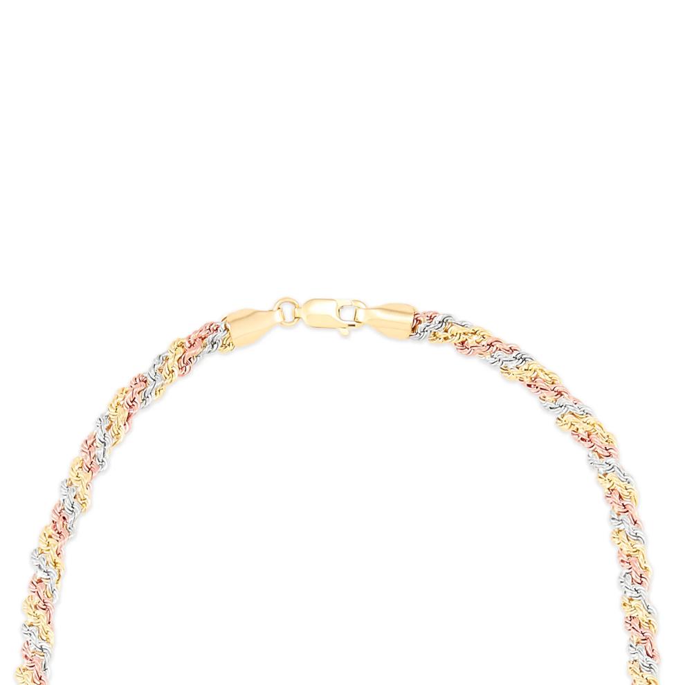 Hollow Rope Chain in Tri-Tone 10K Gold, 18" – Image 2 of 4