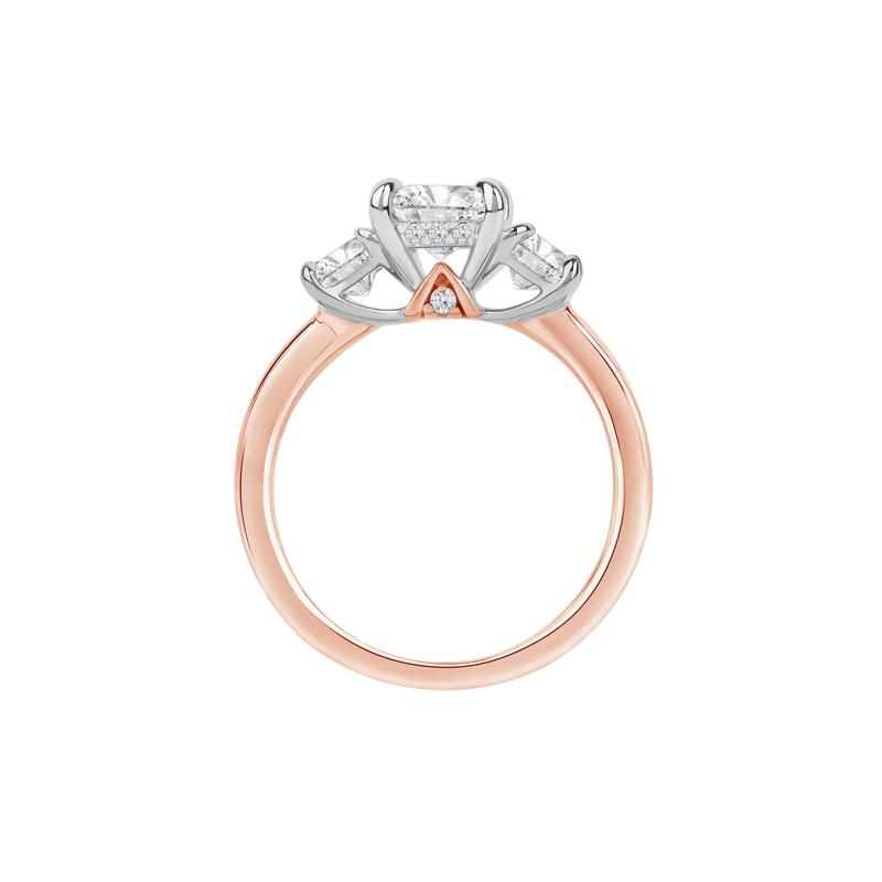 Scottie Lab Grown Diamond Radiant-Cut Three-Stone Engagement Ring in 14K White and Rose Gold (3 ct. tw.) – Image 2 of 5