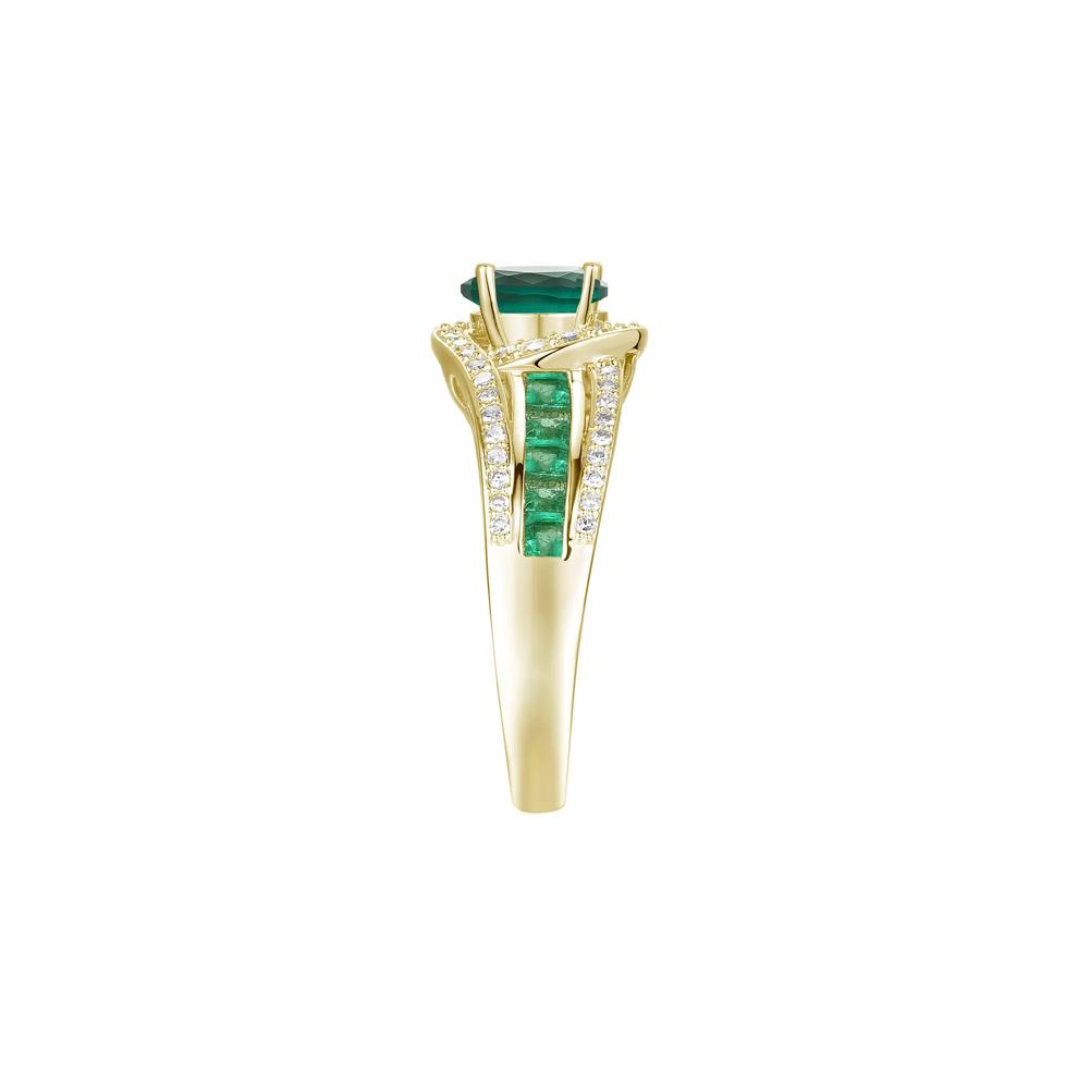Emerald and Diamond Band in 10K Yellow Gold (3/8 ct. tw.) – Image 3 of 3