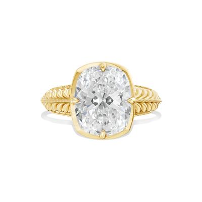 Lana Lab Grown Diamond Elongated Cushion-Cut Solitaire Engagement Ring in 18K Yellow Gold (5 ct.)