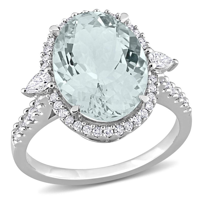 Aquamarine and Diamond Ring in 14K White Gold &#40;1/2 ct. tw.&#41; – Image 4 of 7