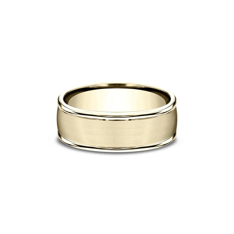 Men&rsquo;s Satin Wedding Band in 14K Yellow Gold, 8MM – Image 1 of 3