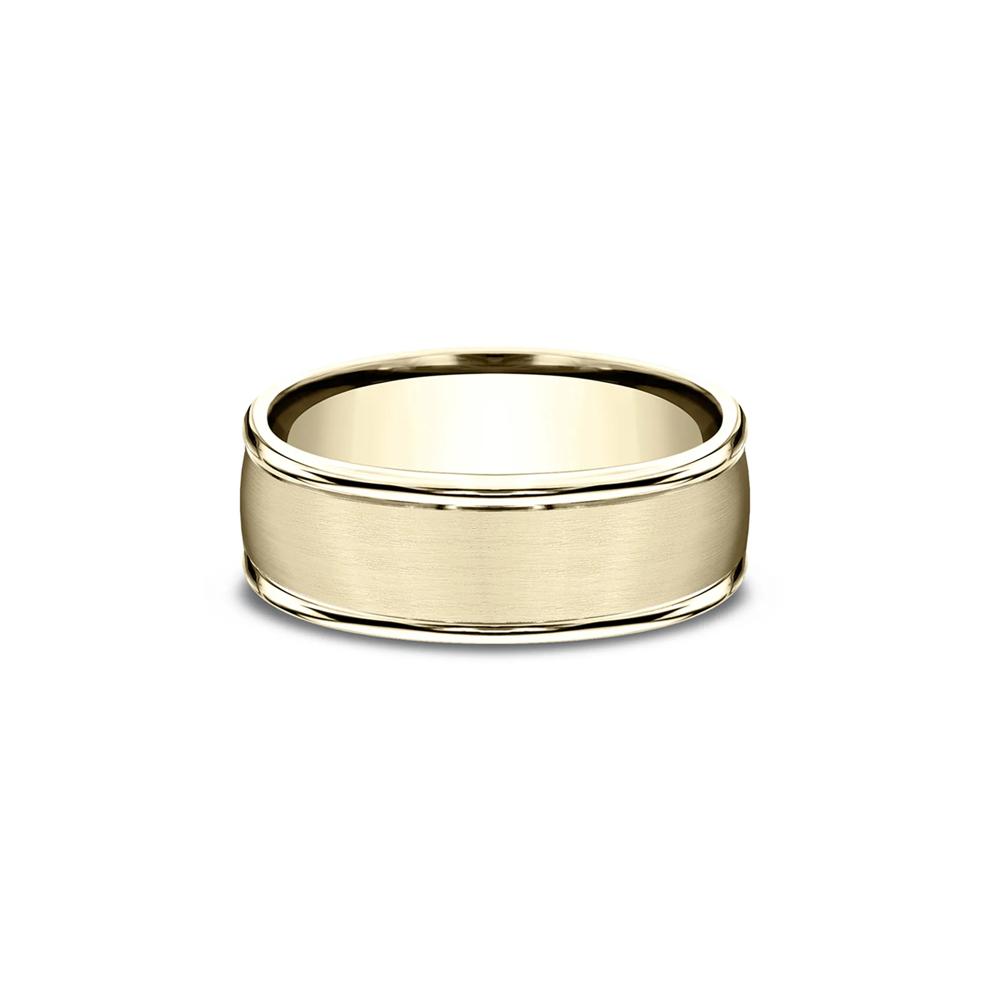 Men&rsquo;s Satin Wedding Band in 14K Yellow Gold, 8MM – Image 1 of 3