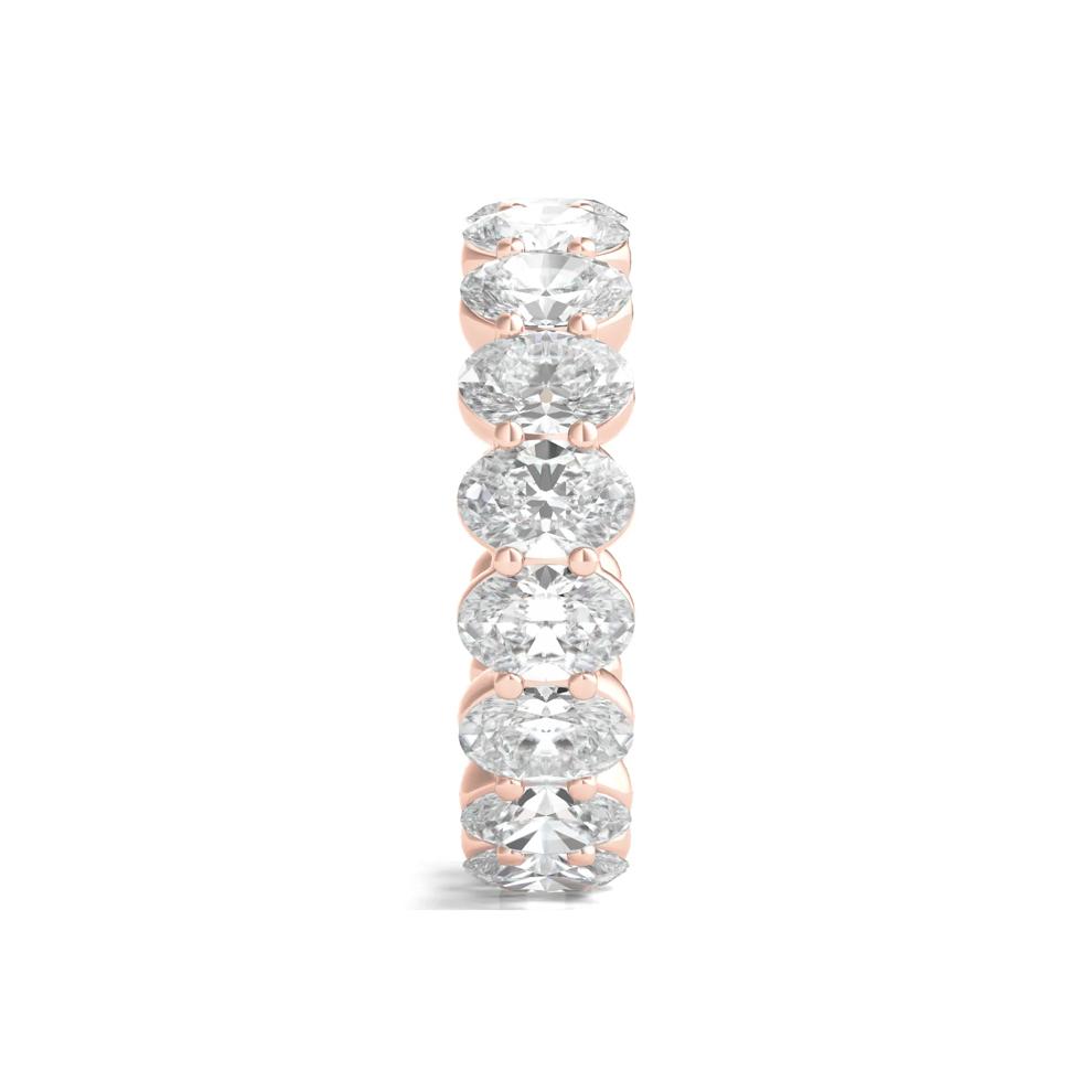 Lab Grown Oval Diamond Eternity Band in 14K Rose Gold (7 ct. tw.) – Image 3 of 3