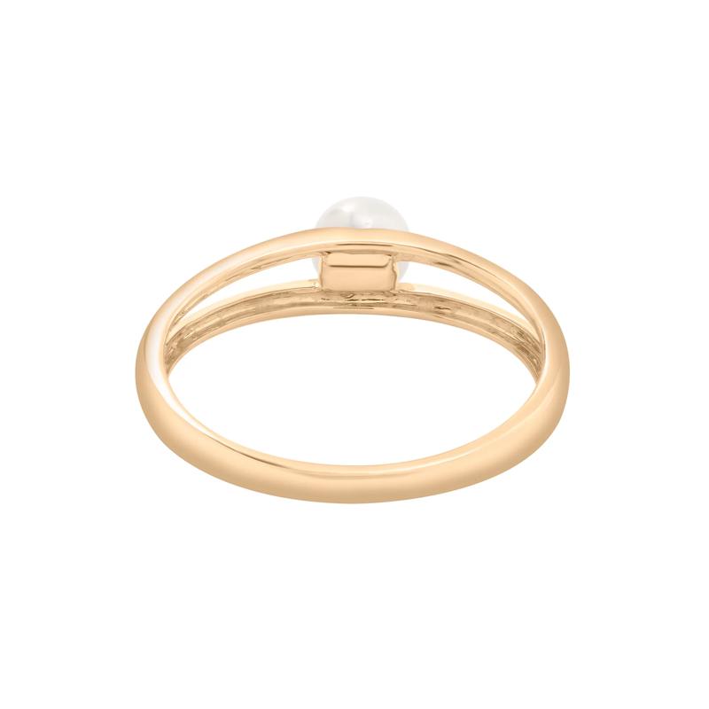 Freshwater Cultured Pearl Mini Split Shank Ring in 10K Yellow Gold – Image 4 of 5