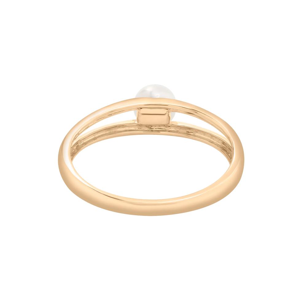 Freshwater Cultured Pearl Mini Split Shank Ring in 10K Yellow Gold – Image 4 of 5