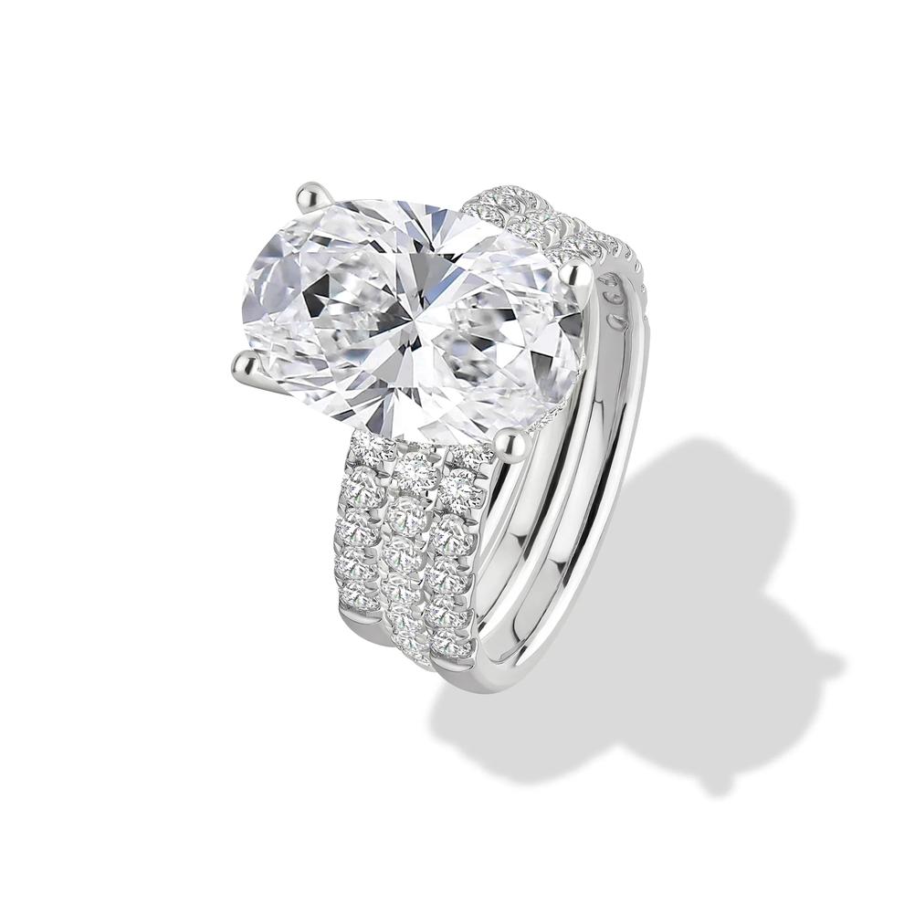 Lab Grown Diamond Oval Engagement Ring Set in 14K White Gold (7 5/8 ct. tw.) – Image 4 of 4