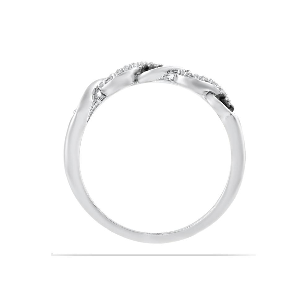 Black &amp; White Diamond Twist Band in Sterling Silver (1/4 ct. tw.) – Image 2 of 3