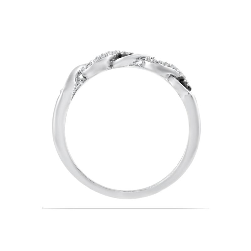 Black and White Diamond Twist Ring in Sterling Silver &#40;1/4 ct. tw.&#41; – Image 2 of 3