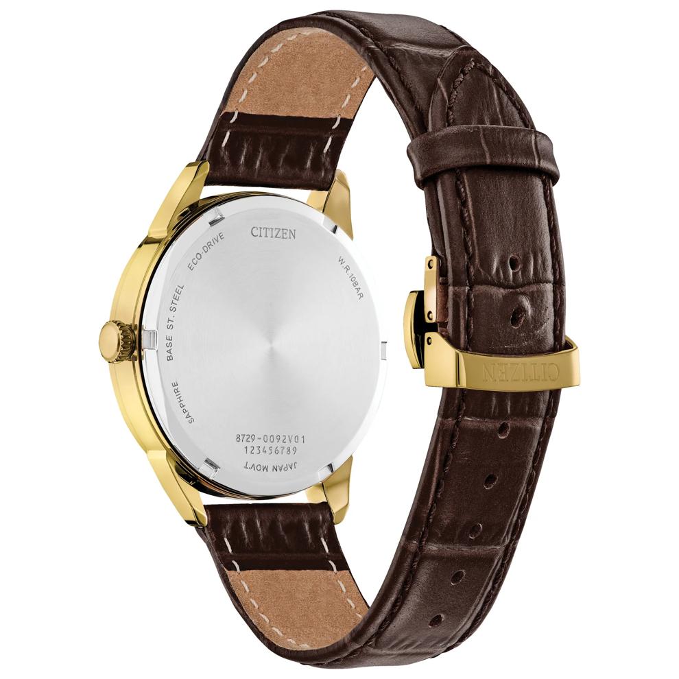 Men's Rolan Watch in Brown Leather and Gold-Tone Stainless Steel, 40MM – Image 3 of 4