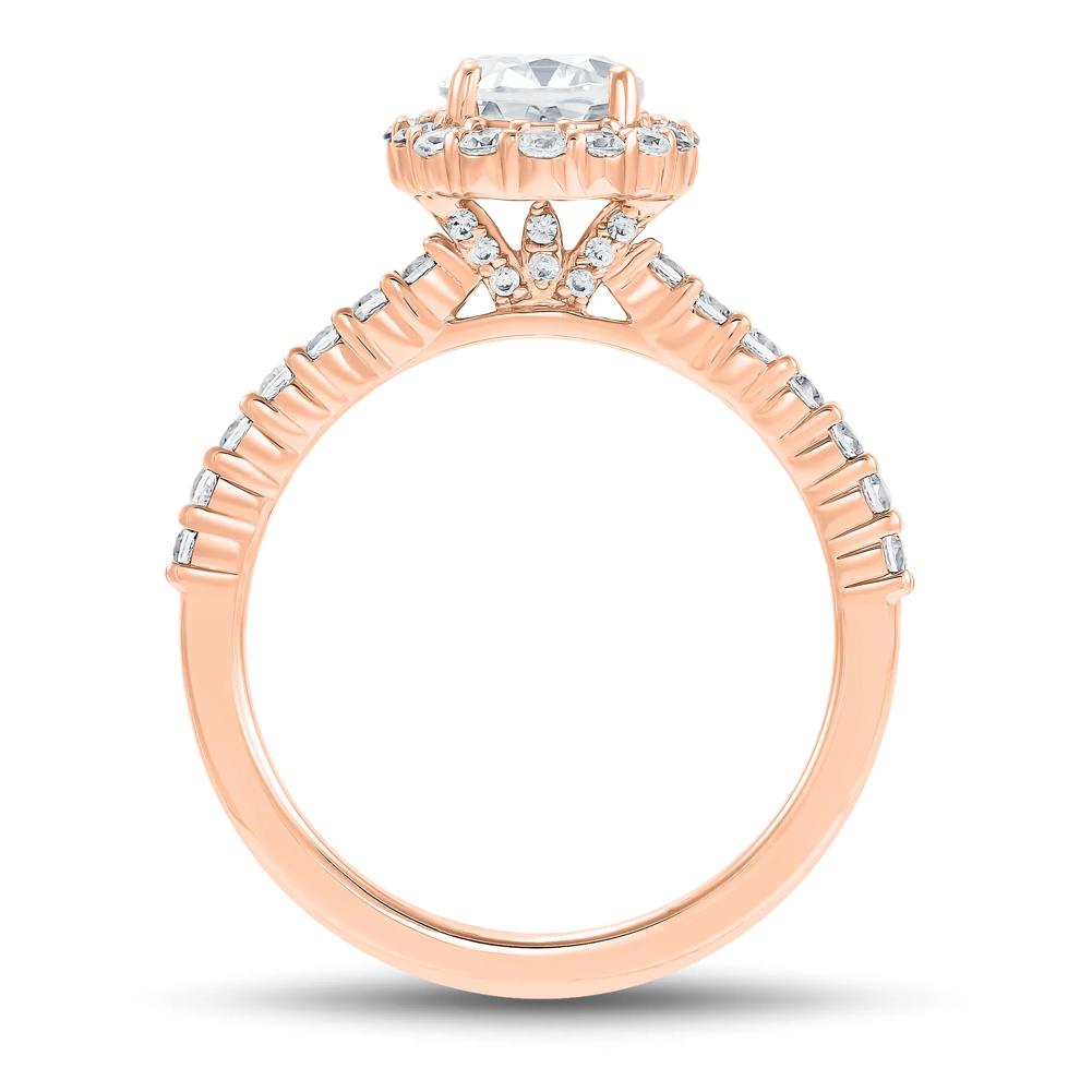 Lab Grown Diamond Oval Halo Engagement Ring in 14K Rose Gold (1 3/4 ct. tw.) – Image 2 of 3