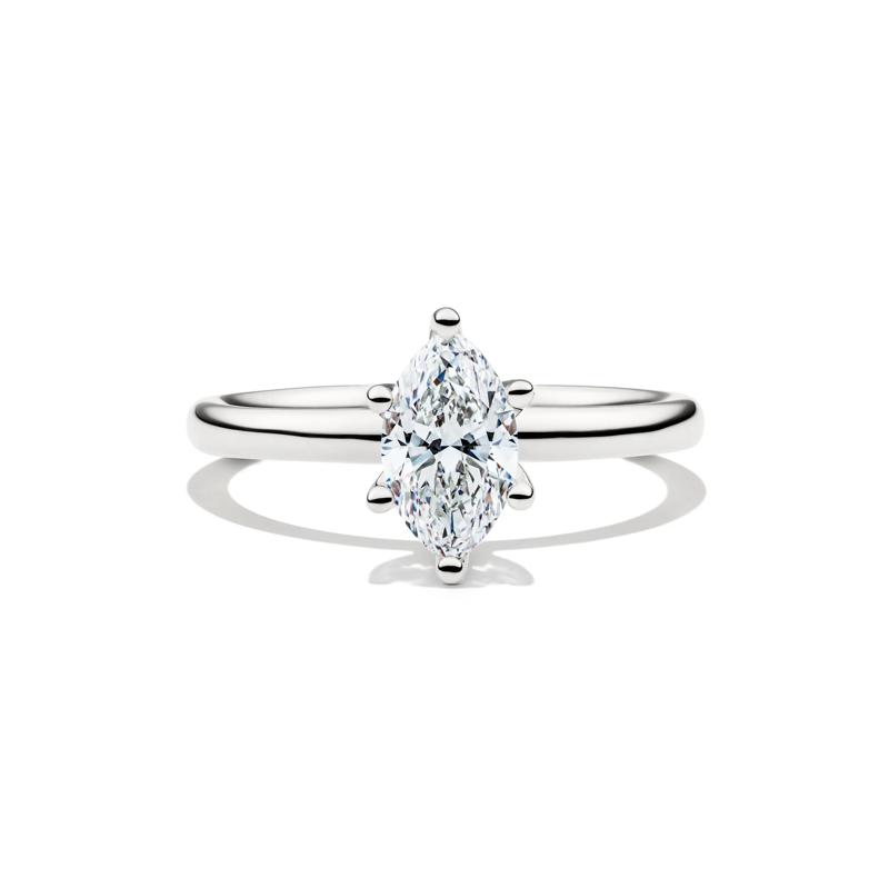 Diamond Marquise Solitaire Engagement Ring in 14K White Gold &#40;1 ct.&#41; – Image 1 of 5